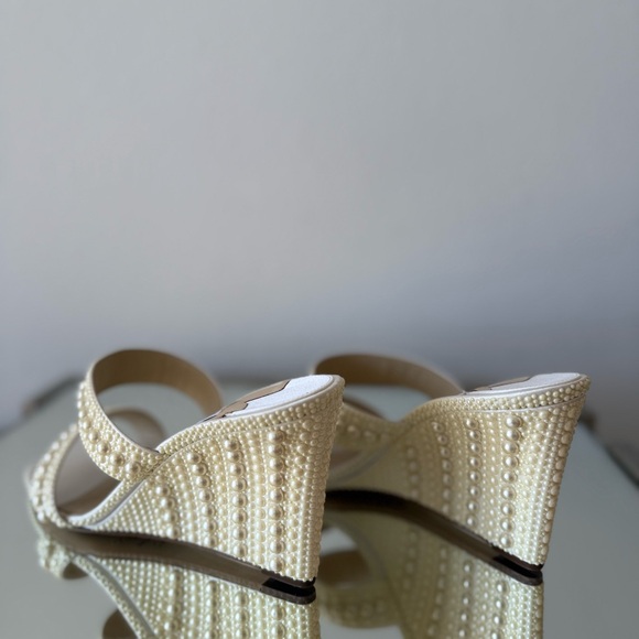 New JIMMY CHOO Bridal Sacoria 85 embellished wedge mules $1,950 40 - Picture 15 of 15